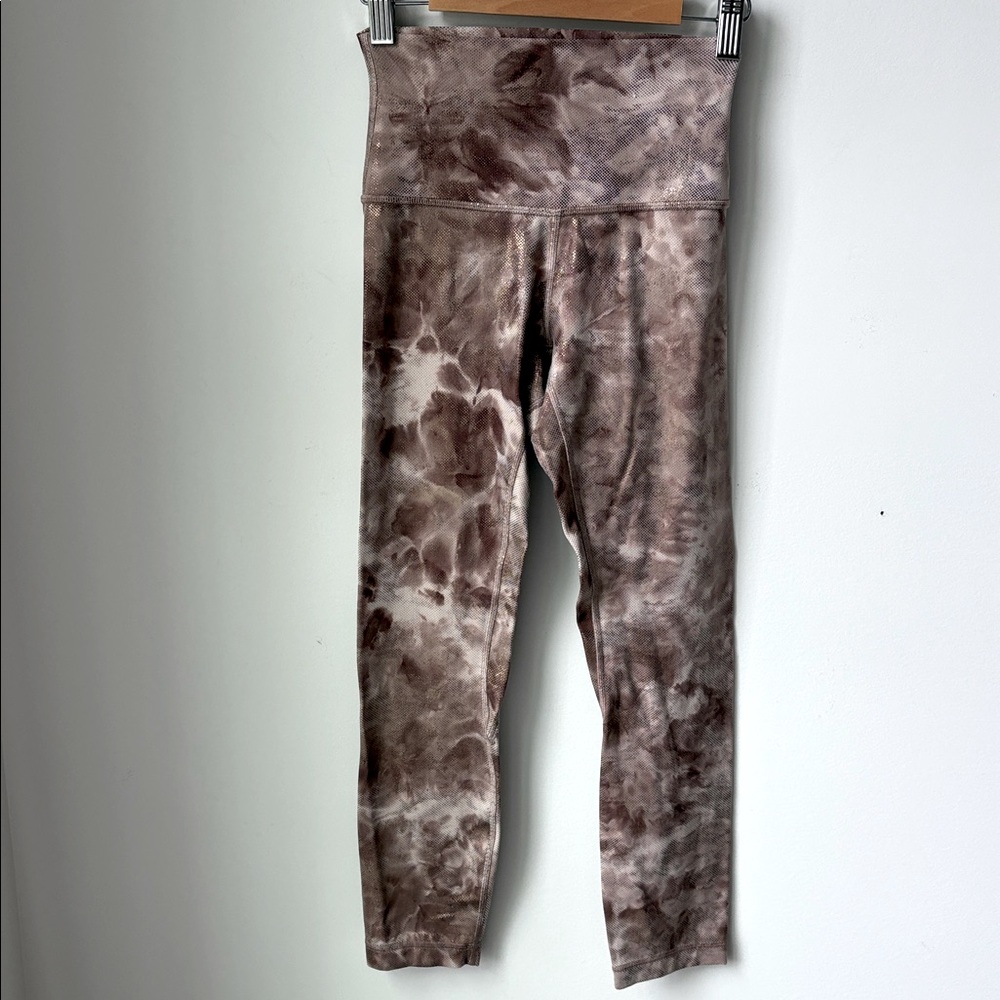 Lululemon Align Crop 23" Diamond Dye Misty Shell Cacao Diffuse Dot Foil Size 2